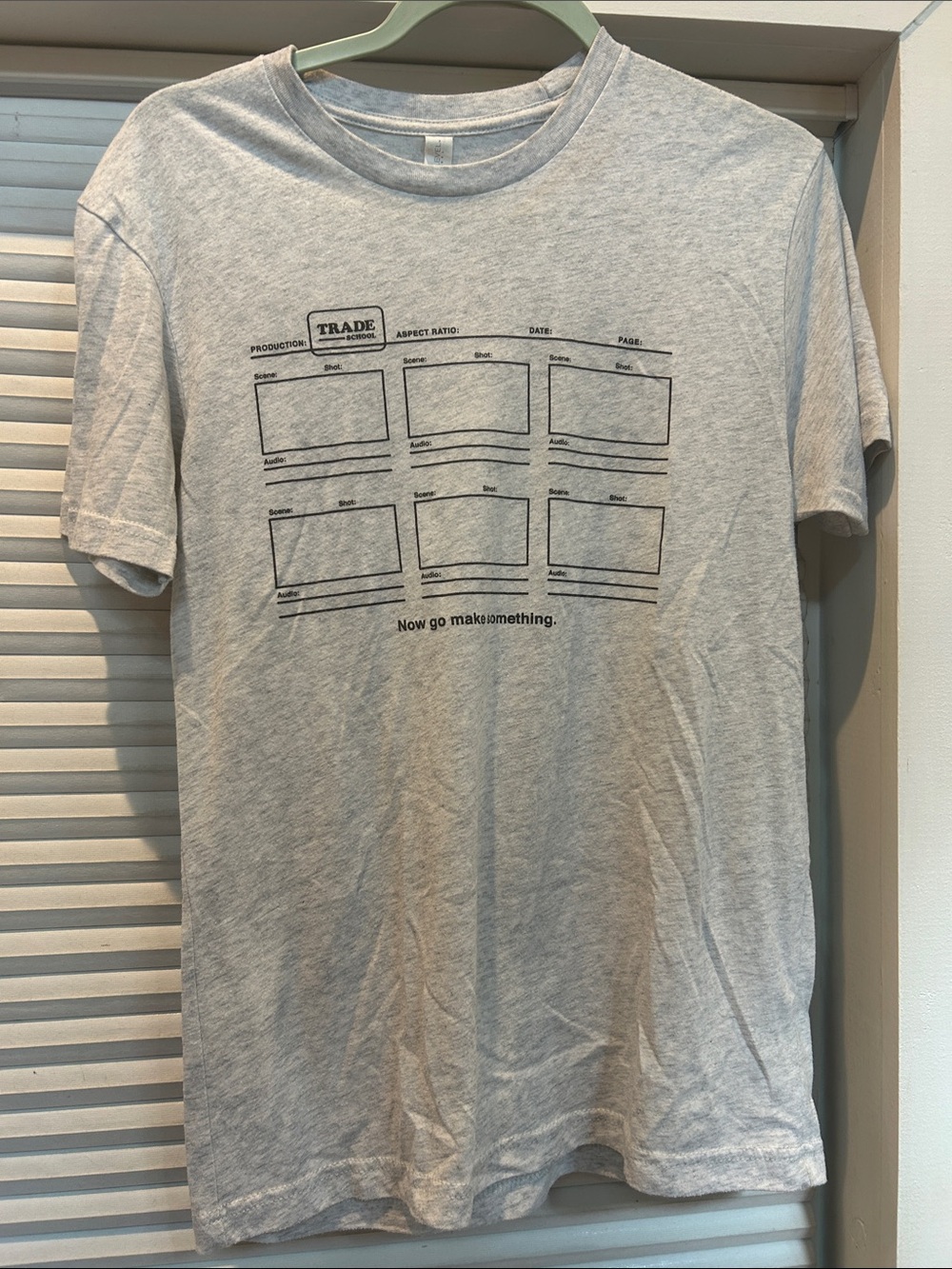 Storyboard Graphic Tee Gray Tri Blend Filmmaker Film Crew Shirt Size Small